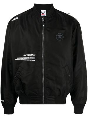 AAPE BY *A BATHING APE® veste bomber zippée à patch logo - Noir