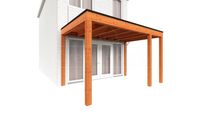 Trendhout Aanbouwveranda Modena 405x300 cm - model rechts- Plat dak- Hout- Trendhout
