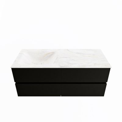 MONDIAZ VICA-DLUX 120cm badmeubel onderkast Urban 4 lades. Inbouw wastafel CLOUD links 1 kraangat, kleur Ostra.