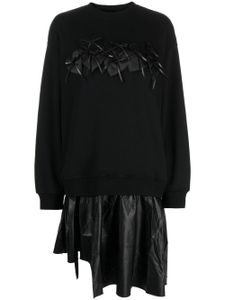 tout a coup robe en coton à détail de patch - Noir