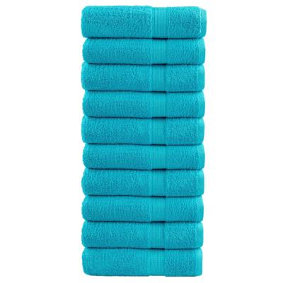 VidaXL Badhanddoeken solund 10 st 600 g/m² 70x140 cm turquoise