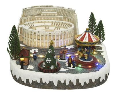 LED tafereel kerst Rome 31,5x29x18-25L multi - Lumineo