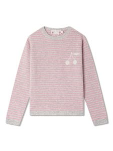 Bonpoint pull rayé à motif cerise - Rose