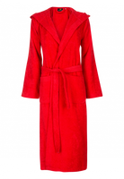Badrock Rode capuchon badjas met naam borduren - badstof katoen - thumbnail