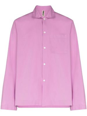 TEKLA chemise de pyjama en popeline - Violet