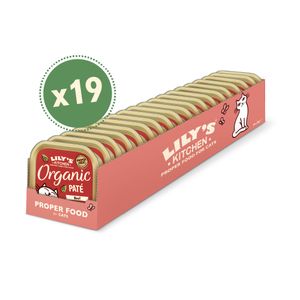 LILY'S KITCHEN CAT ORGANIC BEEF PATE 19X85 GR