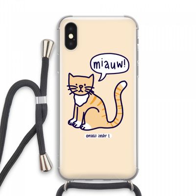 Miauw: iPhone XS Max Transparant Hoesje met koord