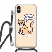 Miauw: iPhone XS Max Transparant Hoesje met koord
