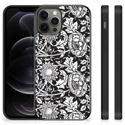 iPhone 12 Pro Max Skin Case Black Flowers