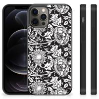 iPhone 12 Pro Max Skin Case Black Flowers