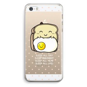 Sleep All Day: iPhone 5 / 5S / SE Transparant Hoesje
