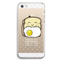 Sleep All Day: iPhone 5 / 5S / SE Transparant Hoesje