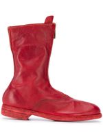 Guidi bottes en cuir à fermeture zippée - Rouge - thumbnail