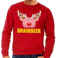 Foute kersttrui braindeer rood voor heren