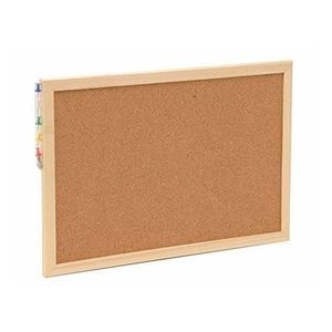 Prikbord/memobord naturel kurk 30 x 45 cm - Prikborden