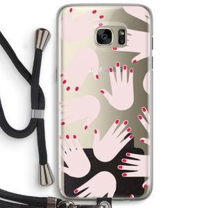 Hands pink: Samsung Galaxy S7 Edge Transparant Hoesje met koord