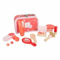 Retro houten make-up set