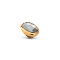 Melano Twisted Cloudy Oval Steentje Crystal | Goud