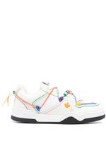 DSQUARED2 Spiker logo-beaded leather sneakers - Tons neutres