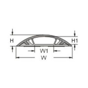 TRU COMPONENTS Kabelbrug 1592913 PVC Grijs Aantal kanalen: 1 1000 mm Inhoud: 1 stuk(s)