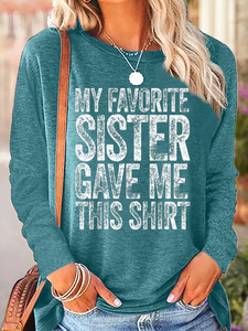 Funny Sister Regular Fit Cotton-Blend Simple Long Sleeve Shirt