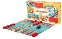 Kikkerland bordspel Backgammon 30 x 30 cm papier/hout 4 delig - thumbnail
