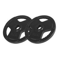 2 x 10 kg Olympische halterschijf Gripper Gietijzer rubber coating - 50/51 mm