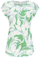 Abstracte bloemen pyjamashirt groen