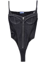 Mugler haut-corset en jean - Bleu