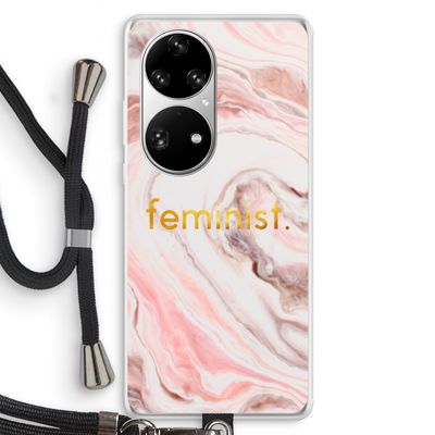 Feminist: Huawei P50 Pro Transparant Hoesje met koord