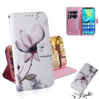 Magnolia bloem patroon gekleurde tekening horizontale Flip lederen case voor Huawei mate 20 Pro met houder & card slots & portemonnee