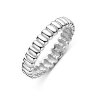 Stijlvolle Gerhodineerde 925 Zilveren Ring - 4 mm Breed