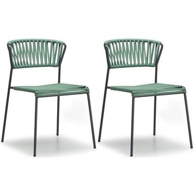 SCAB Lisa Rope Tuin En Terrasstoel - Set Van 2 - Antracietgrijs/Groen
