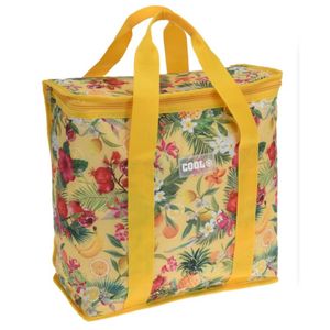 Medium size koeltas voor lunch Tropical Flowers geel/creme 34 x 16 x 36 cm 16 liter