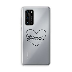 Friends heart black: Huawei P40 Transparant Hoesje