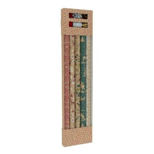 Kerst inpakpapier/cadeaupapier set - 11-dlg - kraft