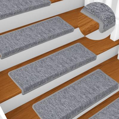 VidaXL Trapmatten 15 st 65x21x4 cm lichtgrijs met rechthoekige rand