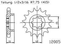 ESJOT Sprocket 415 12z standard