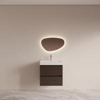 Badmeubelset BWS Riga met Lako Wastafel Wit 60 cm Bruin Eiken