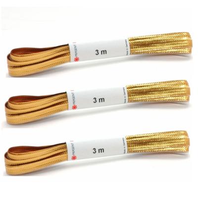 Gouden zijden cadeaulint - 3x stuks - hobbylint - 0,5 x 300 cm - cadeau verpakken / inpakken - sierl