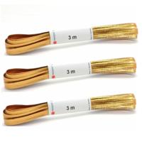 Gouden zijden cadeaulint - 3x stuks - hobbylint - 0,5 x 300 cm - cadeau verpakken / inpakken - sierl
