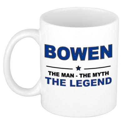 Bowen cadeau mok - man myth legend - naam koffiemok / beker - wit en blauw - 300 ml Bowen cadeau mok - man myth legend - naam koffiemok / beker - wit en blauw - 300 ml