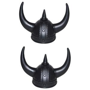 Funny Fashion Viking verkleed helm - 4x stuks - zwart - volwassenen - Formaat 59 cm