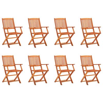 Tuinstoelen 8 st inklapbaar massief eucalyptushout