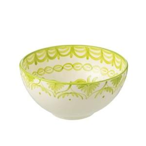 J-Line Bowl Granada High Ceramic White|Green Large