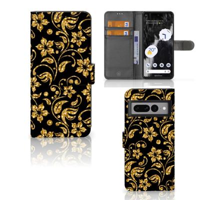 Google Pixel 7 Pro Hoesje Gouden Bloemen Google Pixel 7 Pro Hoesje Gouden Bloemen
