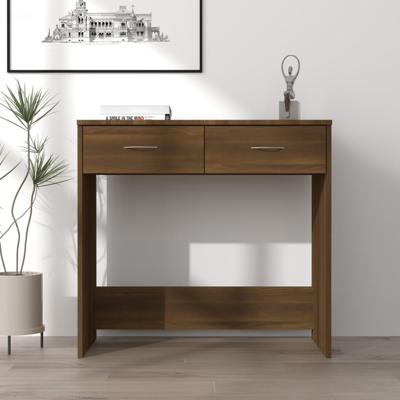 Bureau 80x40x75 cm bewerkt hout bruin eikenkleur