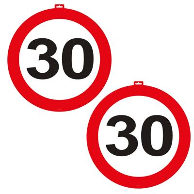30 Jaar verkeersbord - 2x - deurbord - Dia 47 cm - Karton - Versiering en feestartikelen