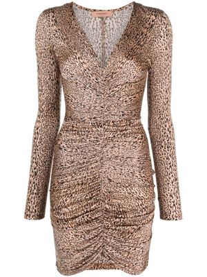 TWINSET robe courte à imprimé léopard - Marron