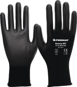 Promat Handschoen | Blackstar NPU | maat 6 (S) zwart | EN 388 PBM-categorie II | EN 388 - 4000371603 4000371603